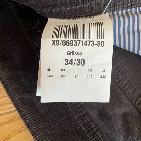 ❤️SOLD❤️ MENS 1920 GARDEUR CASUAL DARK BROWN CORDUROY PANTS JEANS STYLE 34/30 - Picture 8 of 11